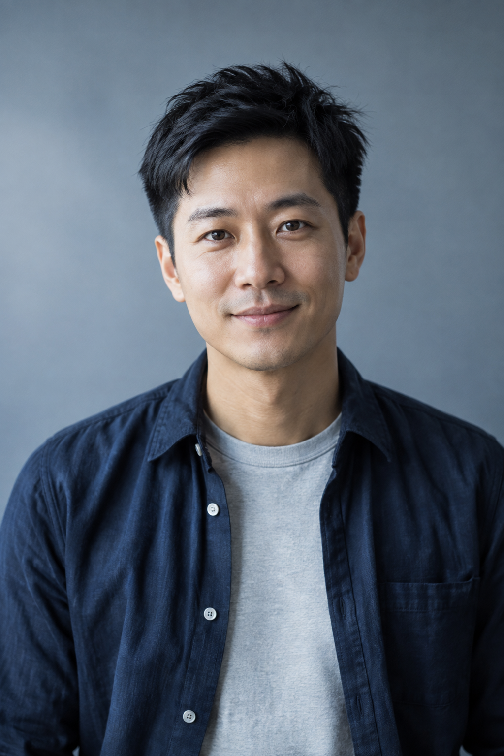 亚洲男性创作者形象示意,AI 生成